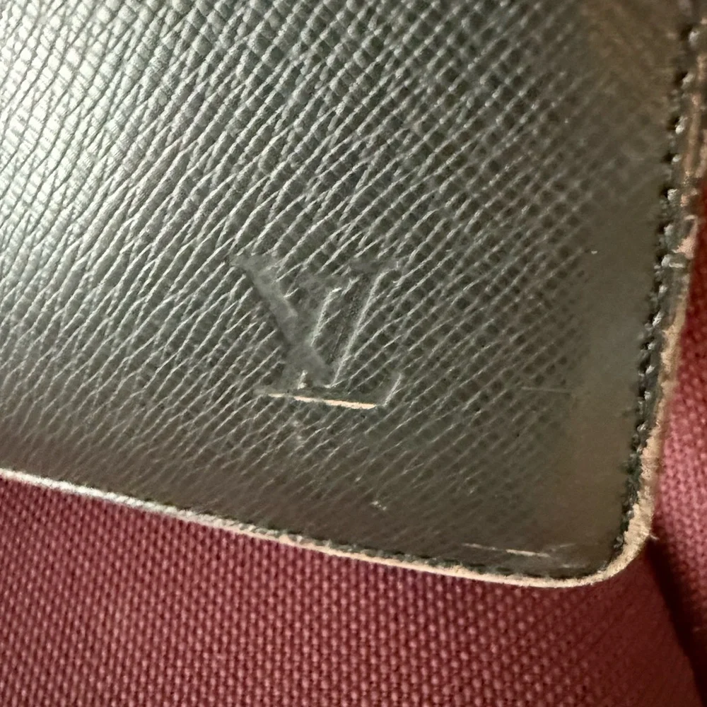 Louis Vuitton Black Saffiano Leather Briefcase with Silver Hardware